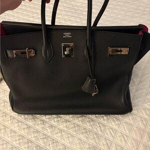 Black birkin bag by Hermes